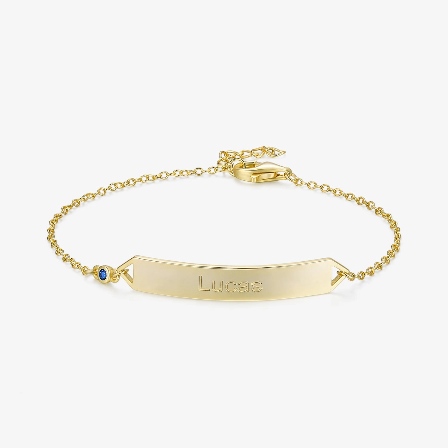 Model Shot Personalized Name Bracelet with Birthstone
