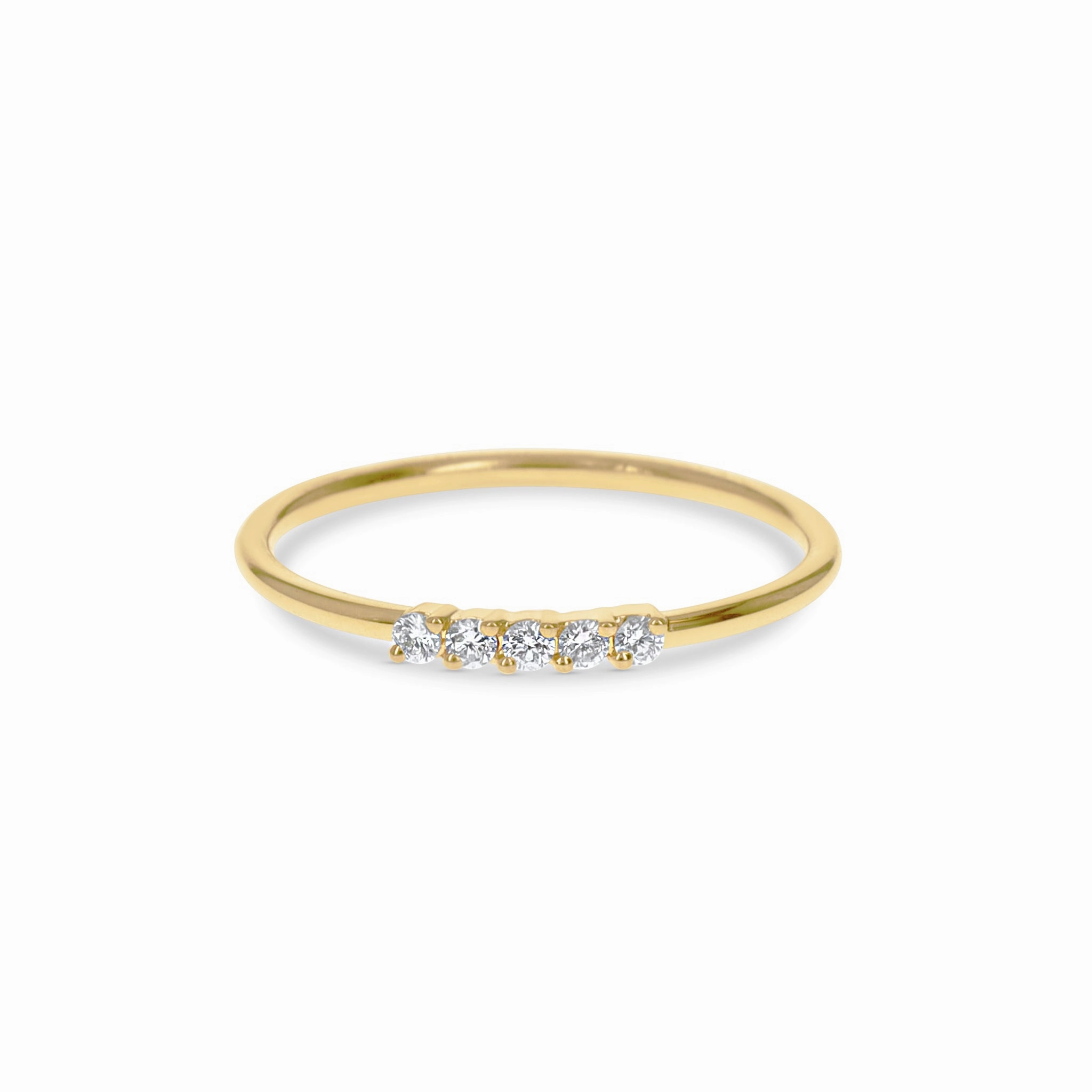 Premium Piece Petite Gold Diamond Ring