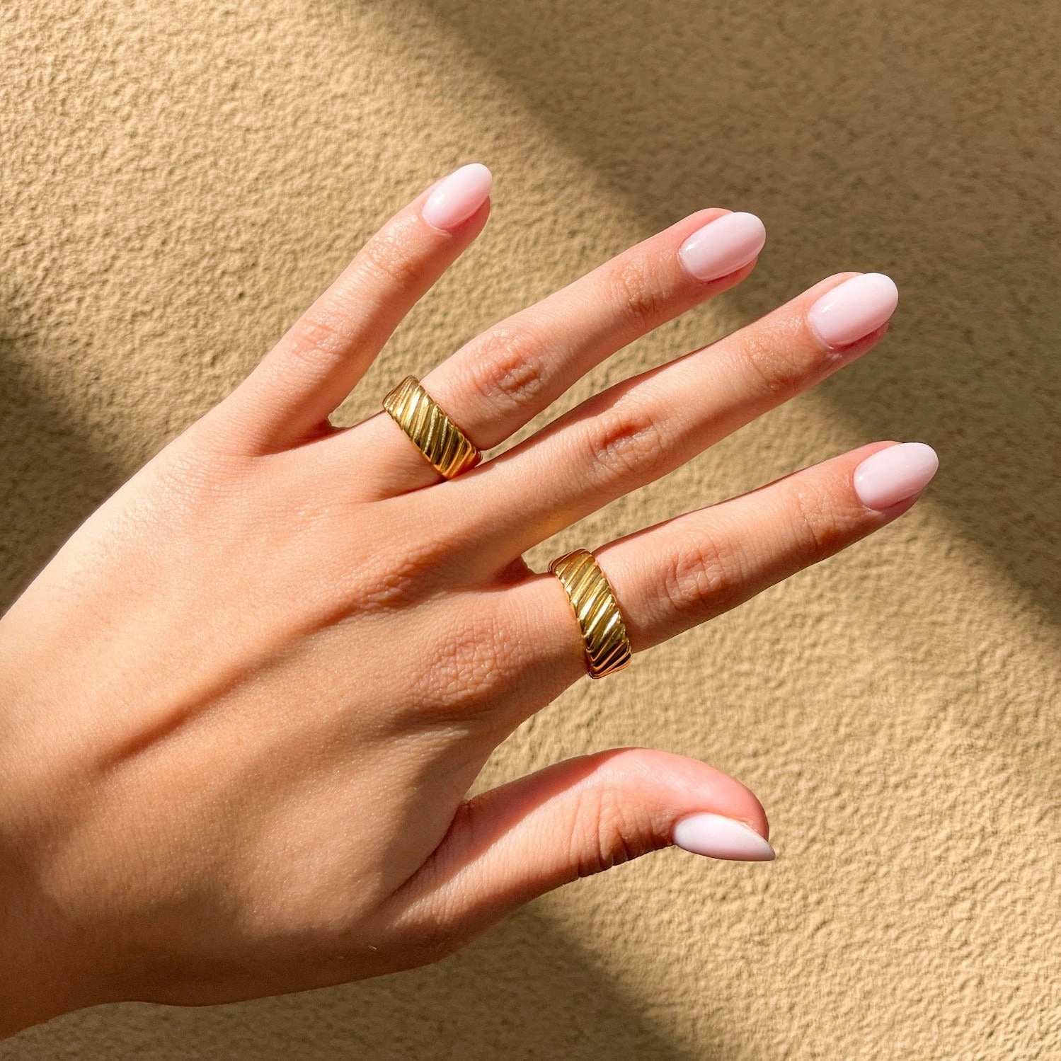 PHOEBE TEXTURED BAND RING Versatile Touch Couple Matching