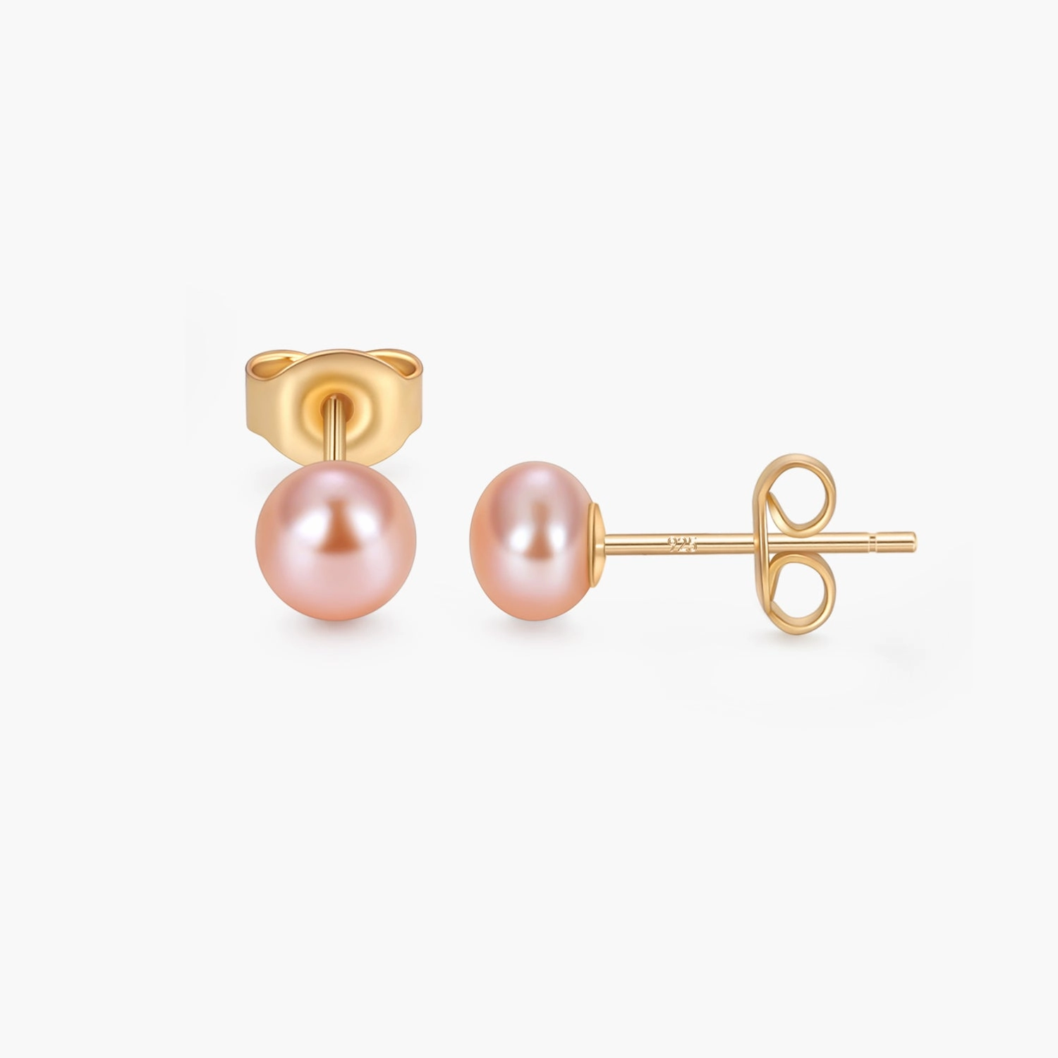 Pink Pearl Wedding Stud Earrings | 5mm Vacation Mood