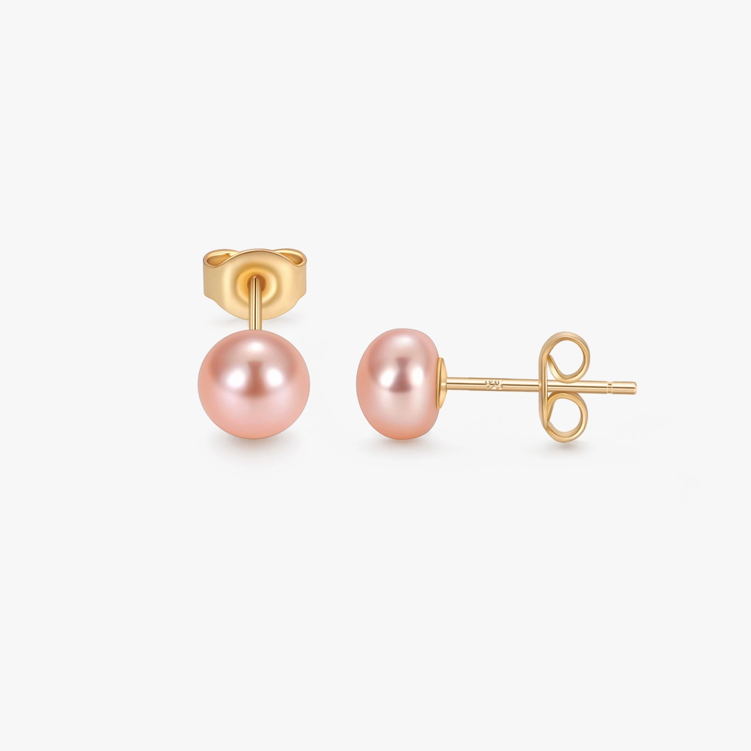 Sleek Style Holiday Outfit Pink Pearl Wedding Stud Earrings | 6mm