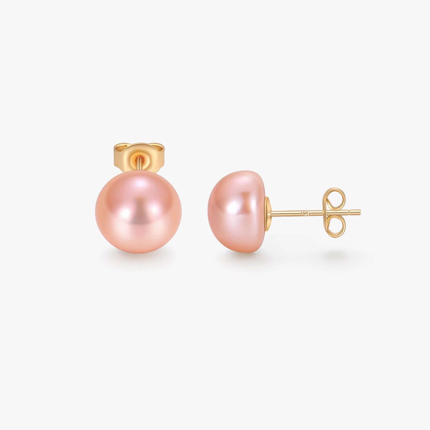 Wedding Gift Pink Pearl Wedding Stud Earrings | 9mm