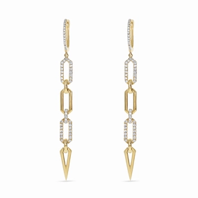 Pointed Geometric Diamond Drop Earrings Rich Color