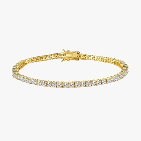 Artisan Finish Glitter Finish 18K Gold Plated Cubic Zirconia Classic Tennis Bracelet