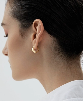 Polygonal Spearhead Dainty Hoops 18K Gorgeous Embellishment Beach Jewelry