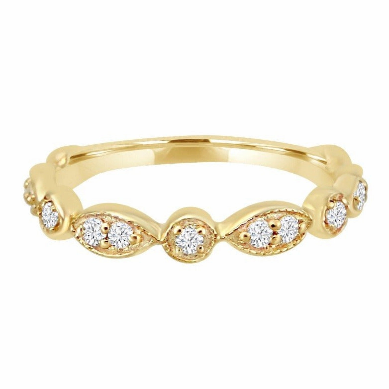 Diamond Gold Marquise Ring Sophisticated Shine Stylish Layer