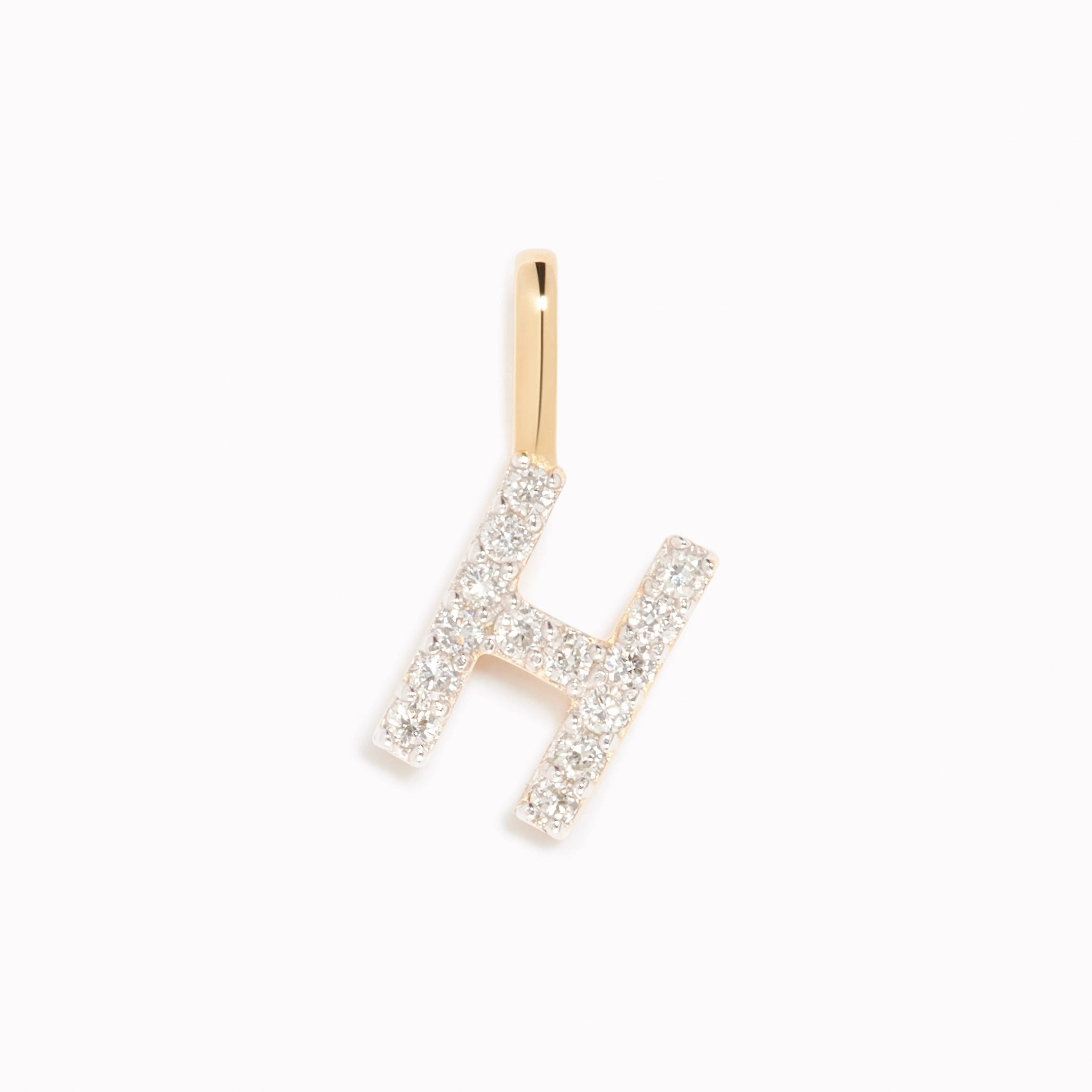 Best Style cultural vibe Diamond Initial Pendant 14k Gold - H