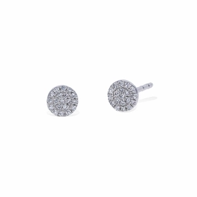 Small Diamond Disc Stud Earrings Chic Accessories Seasonal Sparkle