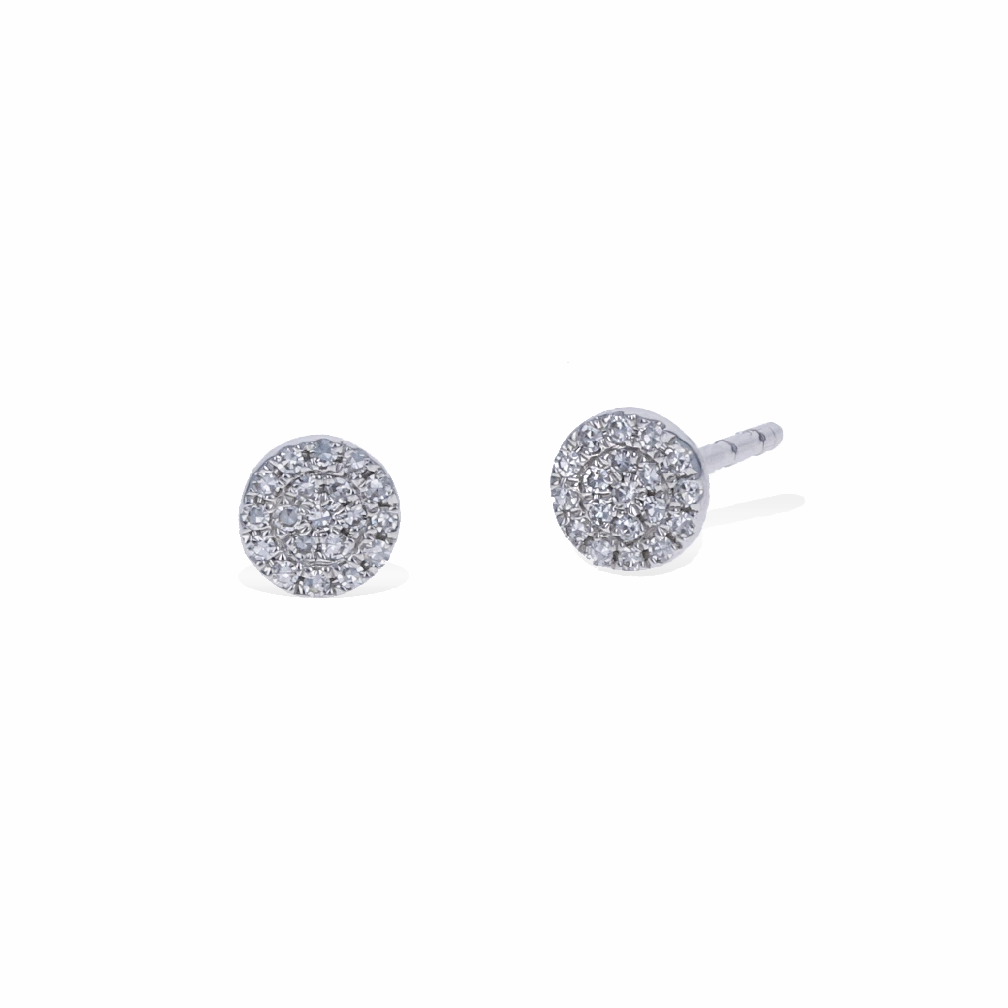 Small Diamond Disc Stud Earrings Chic Accessories Seasonal Sparkle