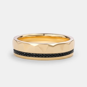 Black Moissanite Full Eternity Men's Wedding Band Subtle Grace