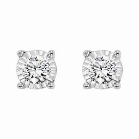 Effortless Design True Reflections Illusion Diamond Stud Earrings 1/2Cttw