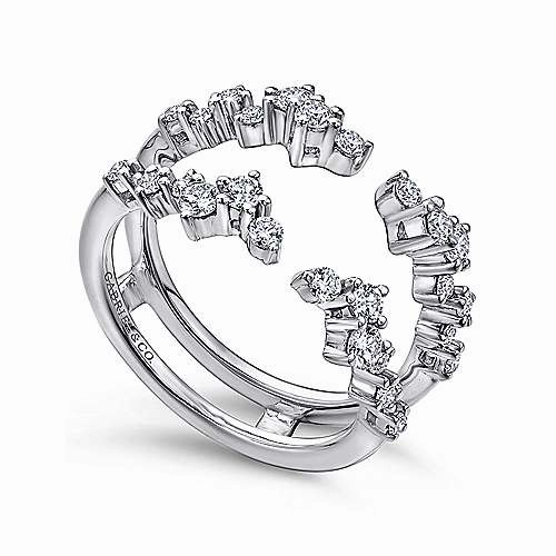 Lustrous Detail Prong Set Constellation Style Diamond Ring Enhancer