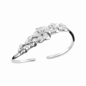 Plumeria Cuff Bracelet in Sterling Silver - 16mm Correctly Valued