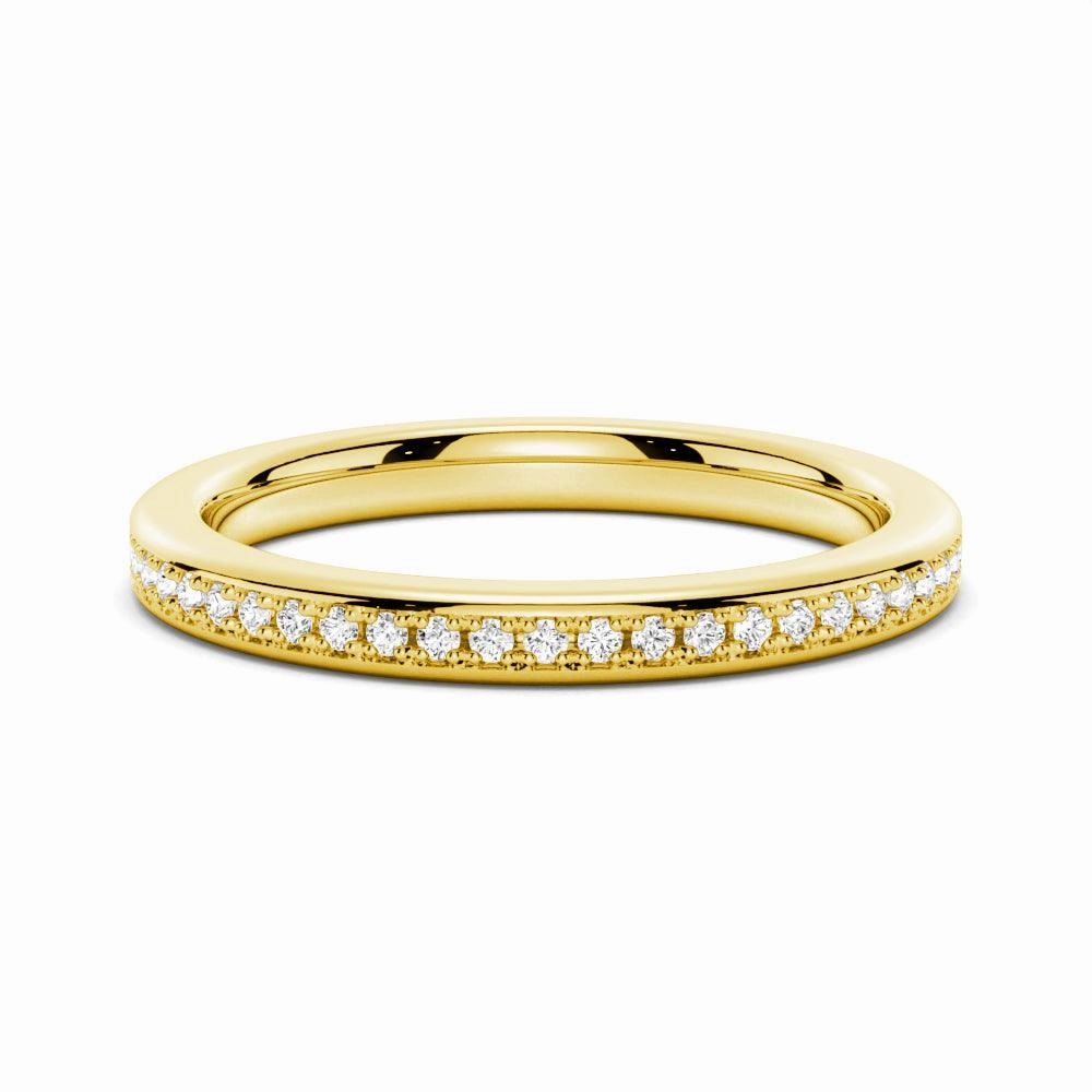 Trend Setter Shiny Radiance Half Eternity Round Cut Moissanite Classic Wedding Band