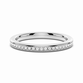 Glam Vibes Floral Mood Half Eternity Round Cut Moissanite Classic Wedding Band