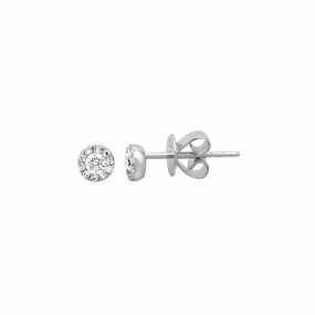 Allure Edge Petite White Gold Diamond Halo Stud Earrings