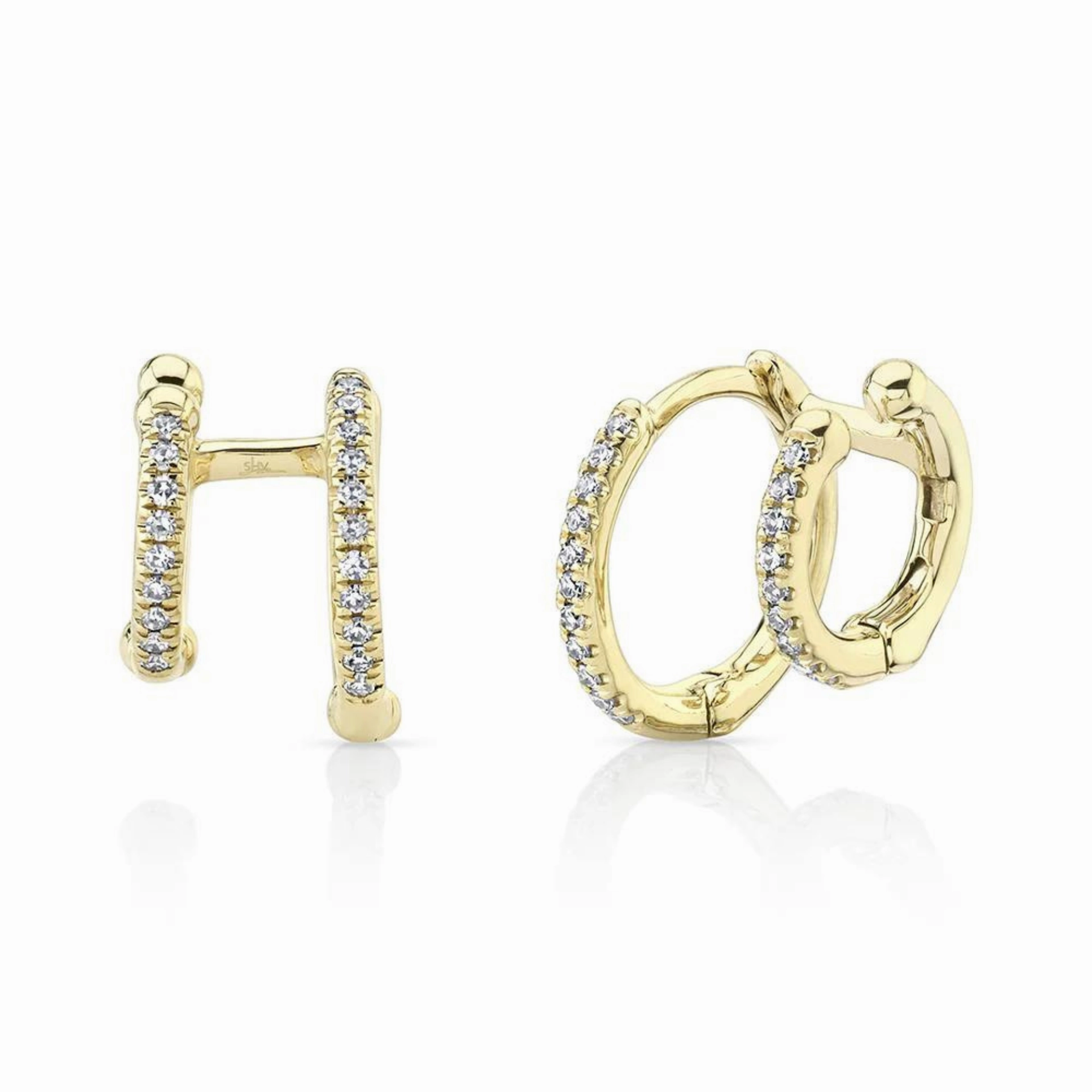 Brilliant Detail DIAMOND DOUBLE HUGGIE EARRING