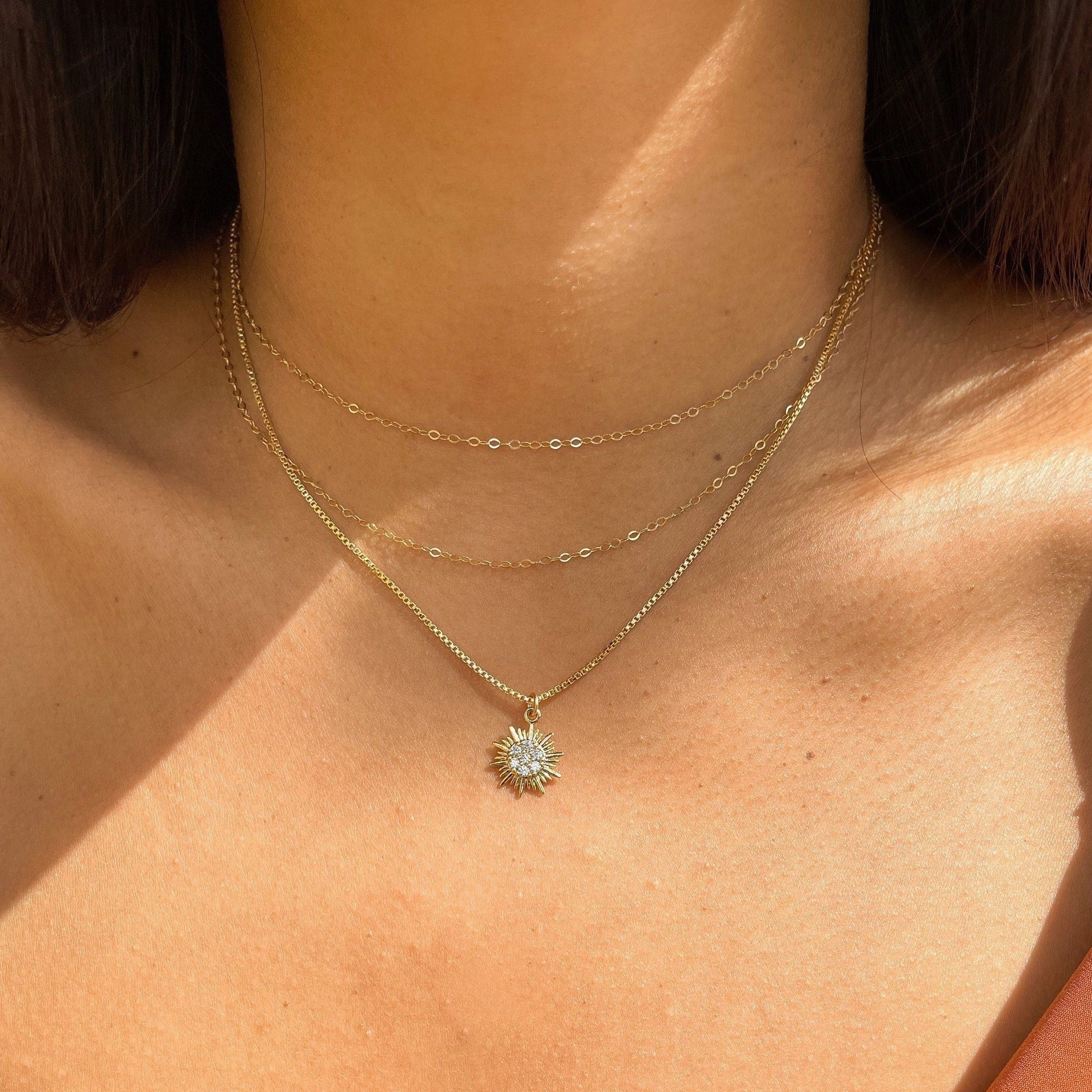 HARLOW CZ DIAMOND SUN NECKLACE Attractive Jewelry Radiant Accent