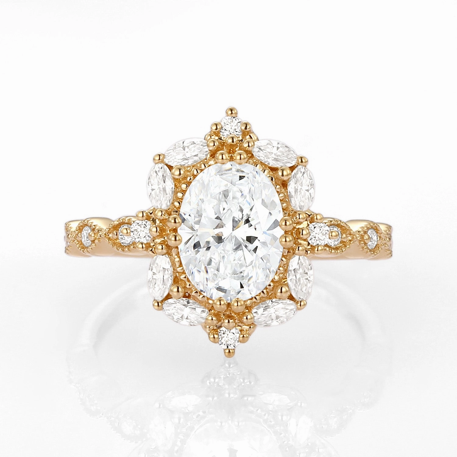 1.0-2.0ct Lab Grown Diamond Signature Vintage Byzantine Ring Essential Accessory