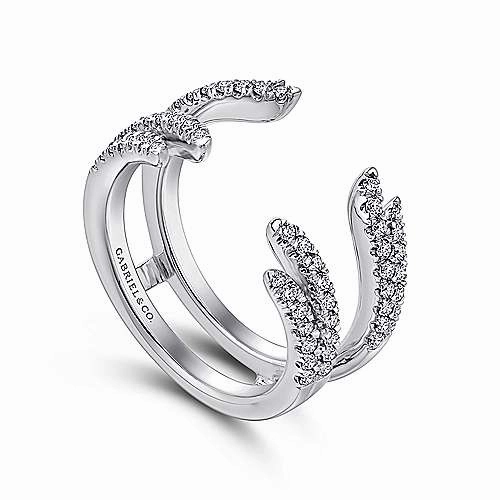 Photo Look Pave Set Diamond Ring Enhancer 14K White Gold