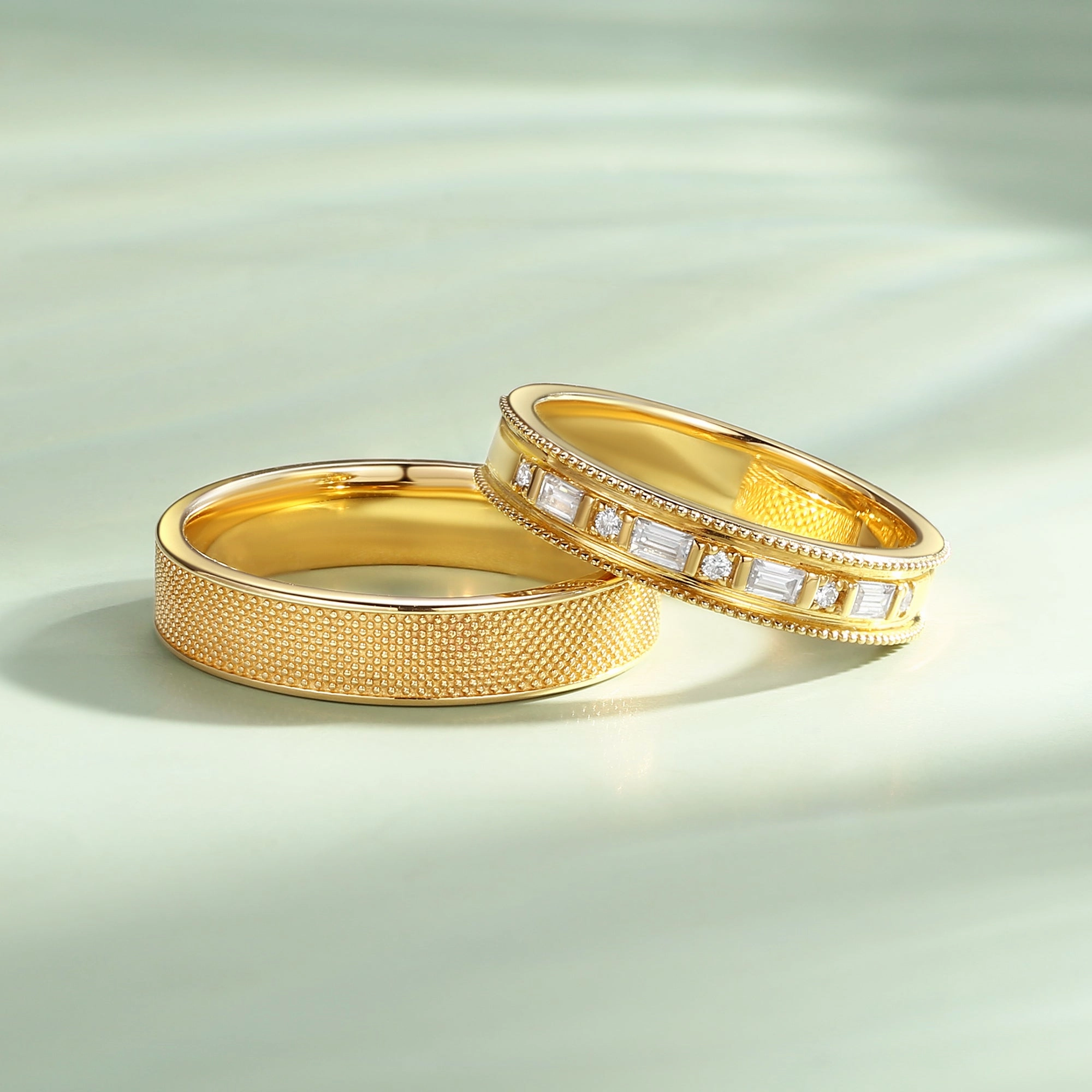 Vintage Moissanite Couple Ring Set 2pcs - Retic Photo Focus