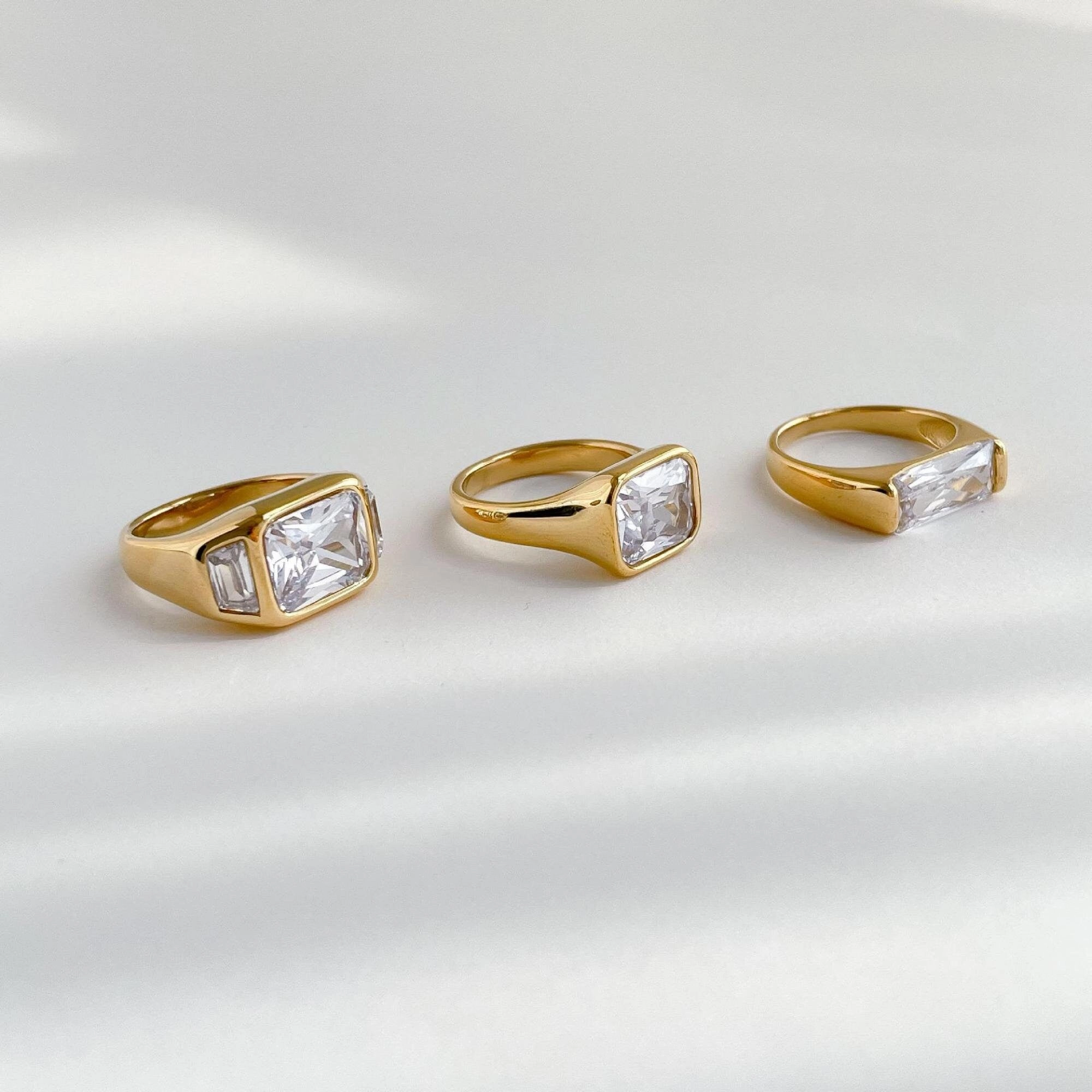 Chic Focus Quality Assurance Rhinestone Signet Ring Assorted Band