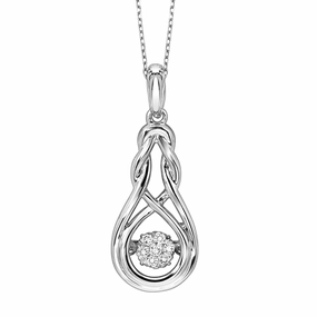 Rhythm of Love Diamond Pendant Sterling Silver Necklace Bold Finish