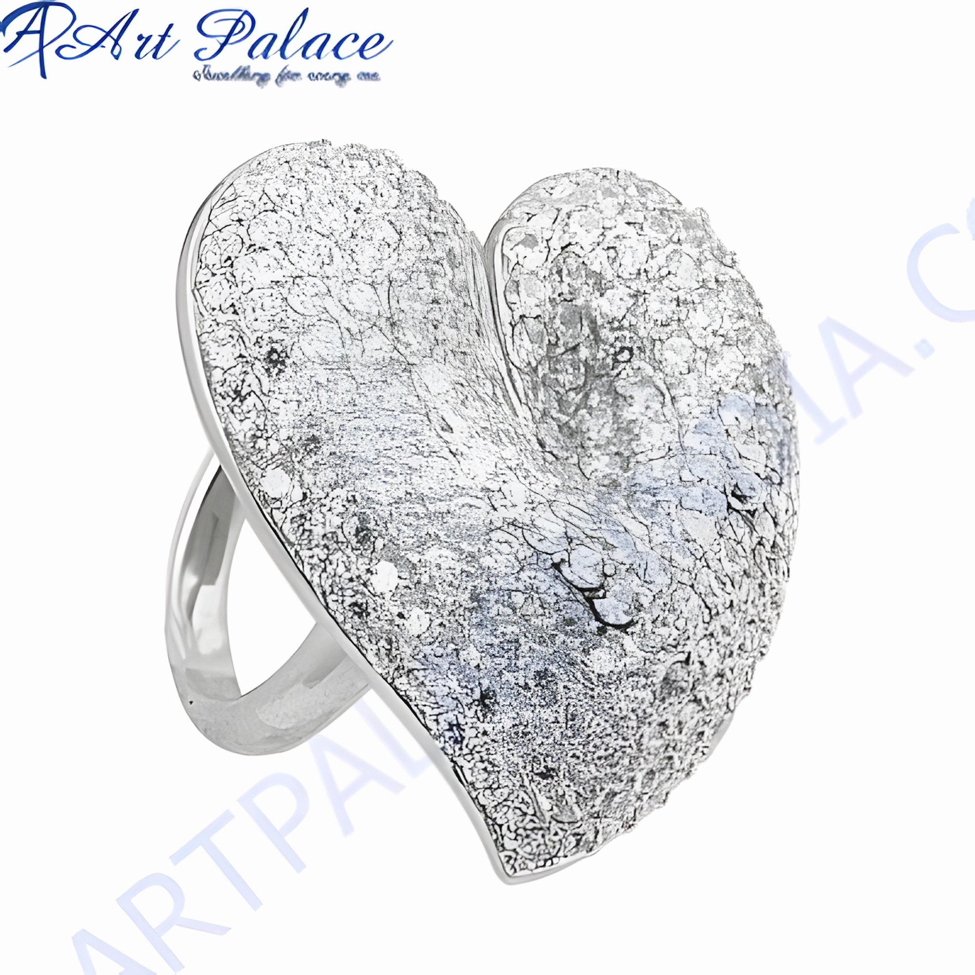 Elegant Item Strong Embellishment Rocking Heart Style Cubic Zirconia Gemstone Silver Ring - Elegant Jewelry for Women