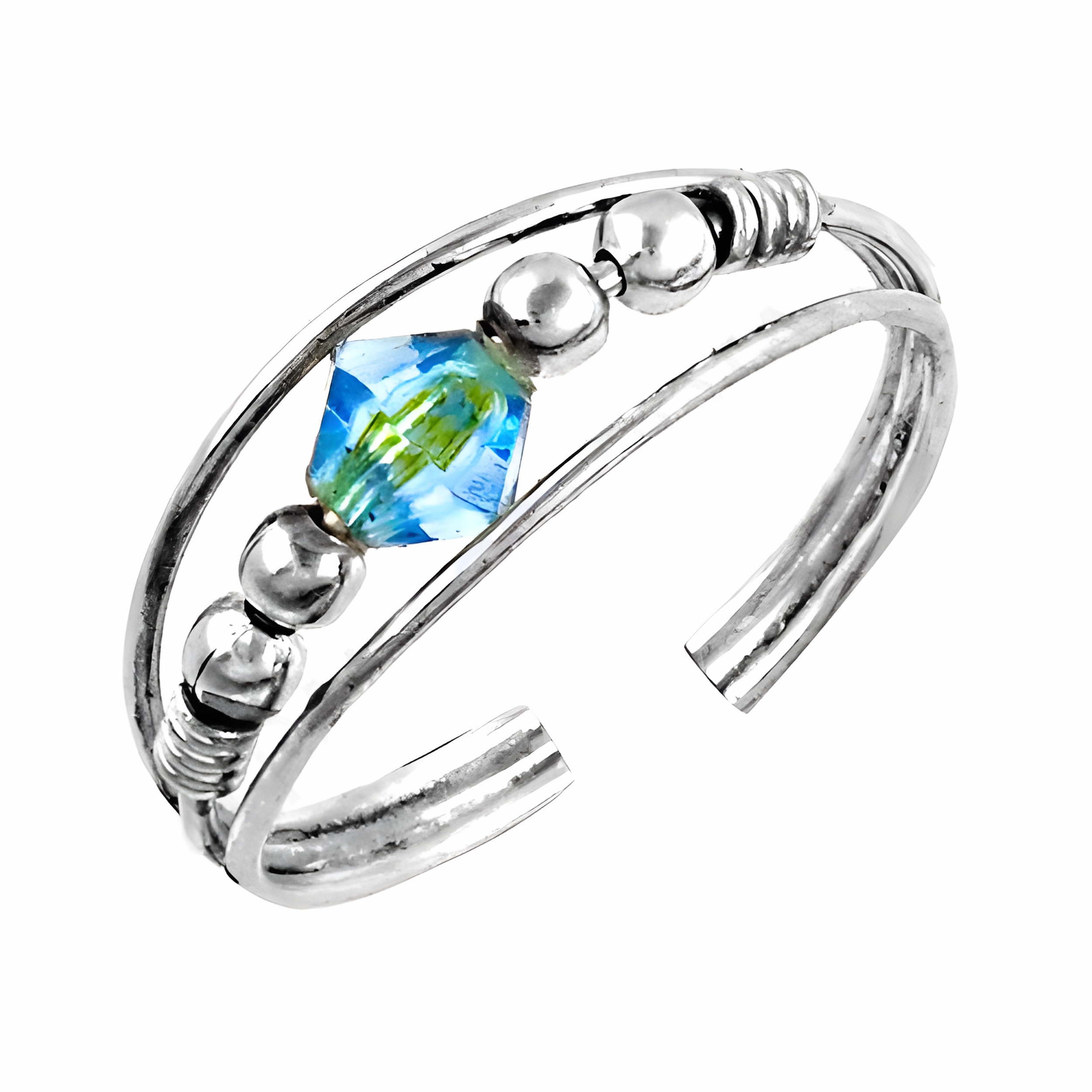 Sparkling Statement Stylish Statement Latest Fashionable Blue Cubic Zirconia Gemstone Silver Ring - Shop Now