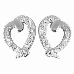 Delicate Adornment Romantic Cubic Zirconia Silver Gemstone Earrings - Elegant & Affordable Jewelry