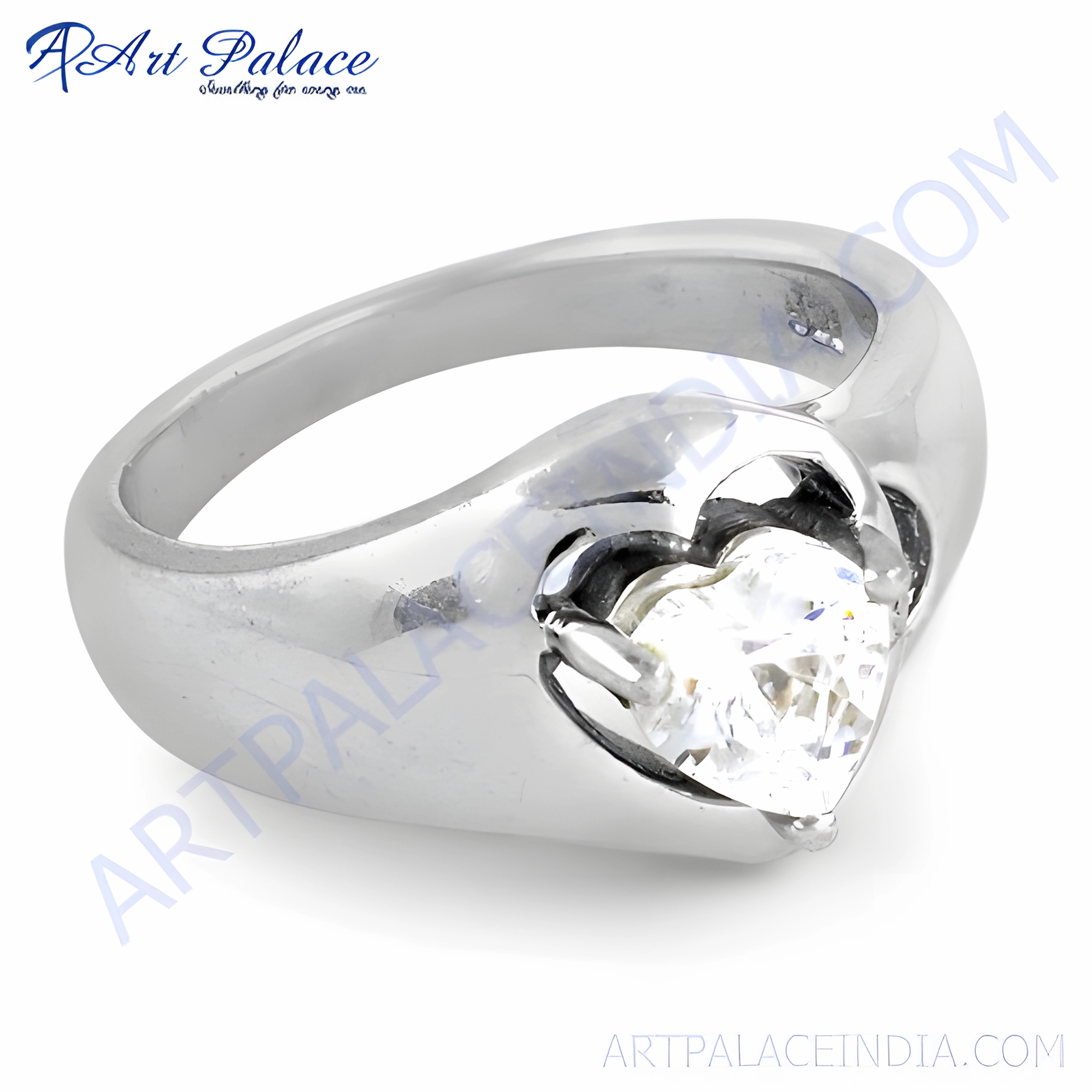 Amazing Article Daily Detail Romantic Heart Shape Cubic Zirconia Gemstone Silver Ring - Perfect Gift for Her