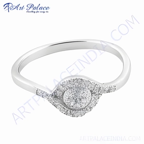 Budget Object Romantic Silver CZ Jewellery Ring - Elegant & Timeless Design
