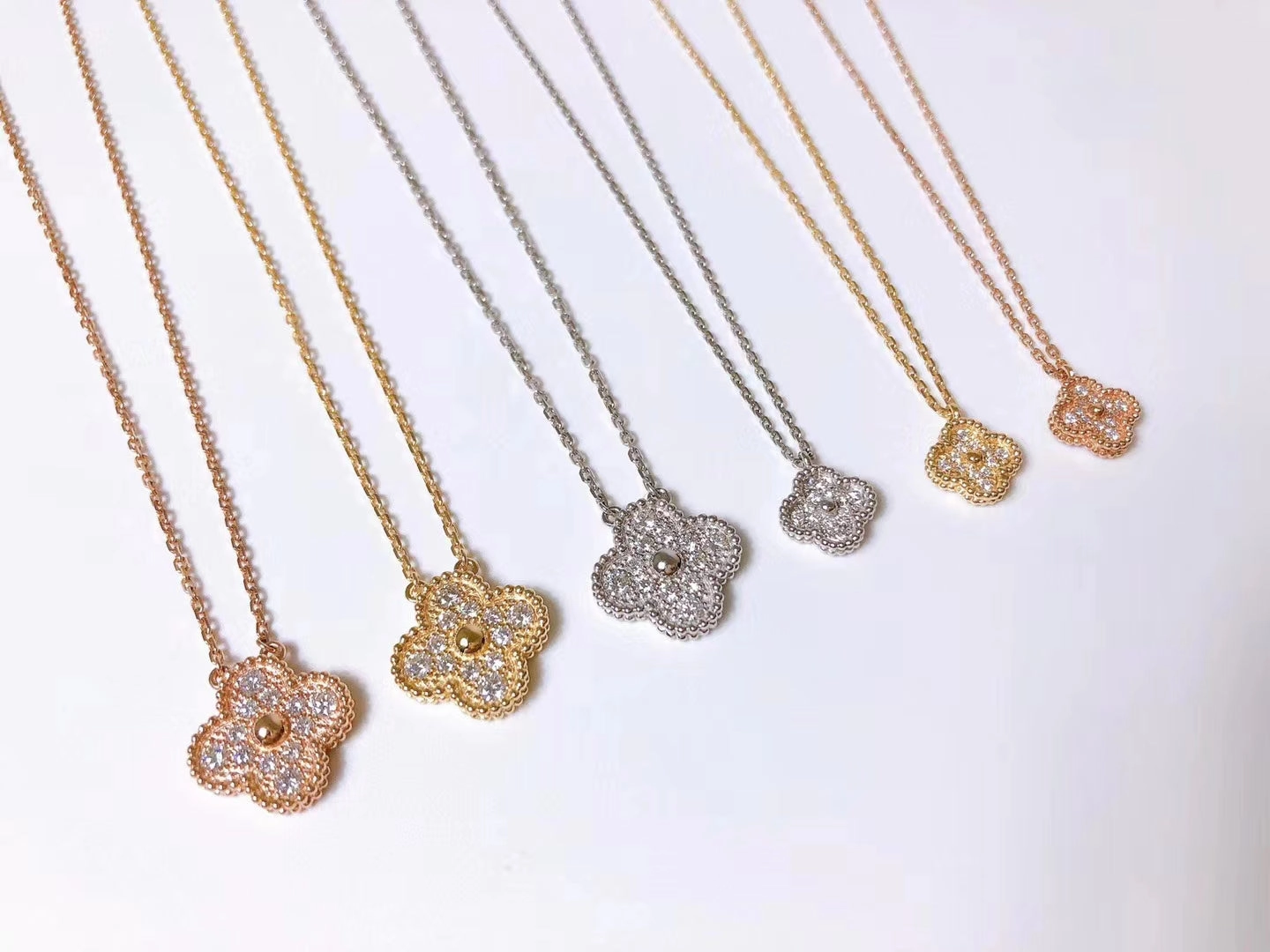 Rosalee CZ Clover Necklace Sweet Motifs Work Outfit Summer Gift