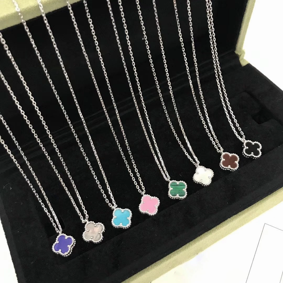 Rosalee Gemstone Clover Necklace 15mm Soft Detail Exquisite Ornament