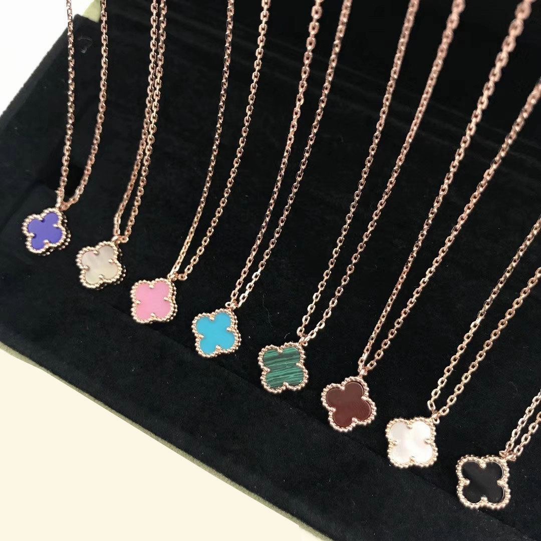 Signature Accent Chic Gift Rosalee Gemstone Clover Necklace 15mm