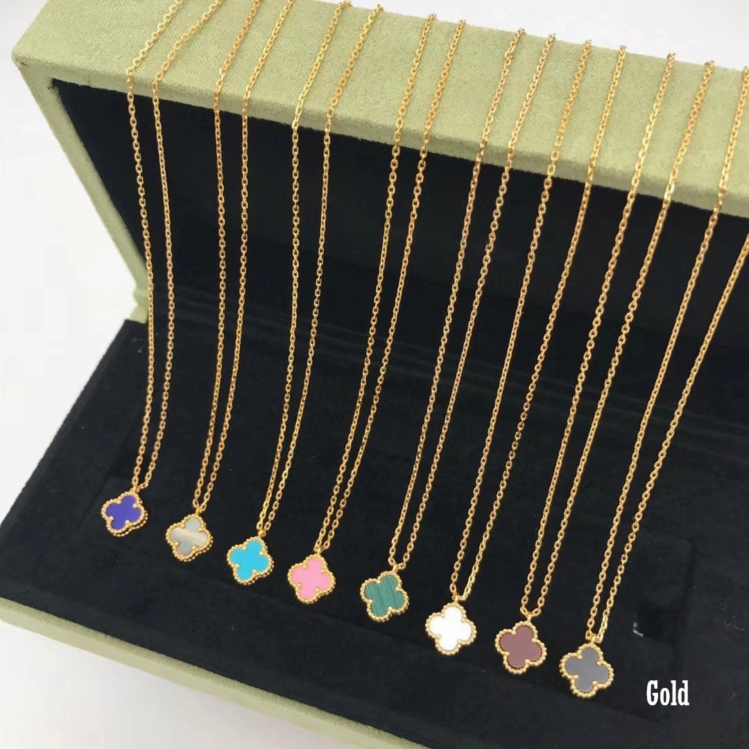 Rosalee Gemstone Clover Necklace 15mm Fashion Mood