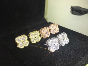 Exquisite Decor Fashionable appearance Rosalee Paved Clover Earrings 15mm Motif CZs