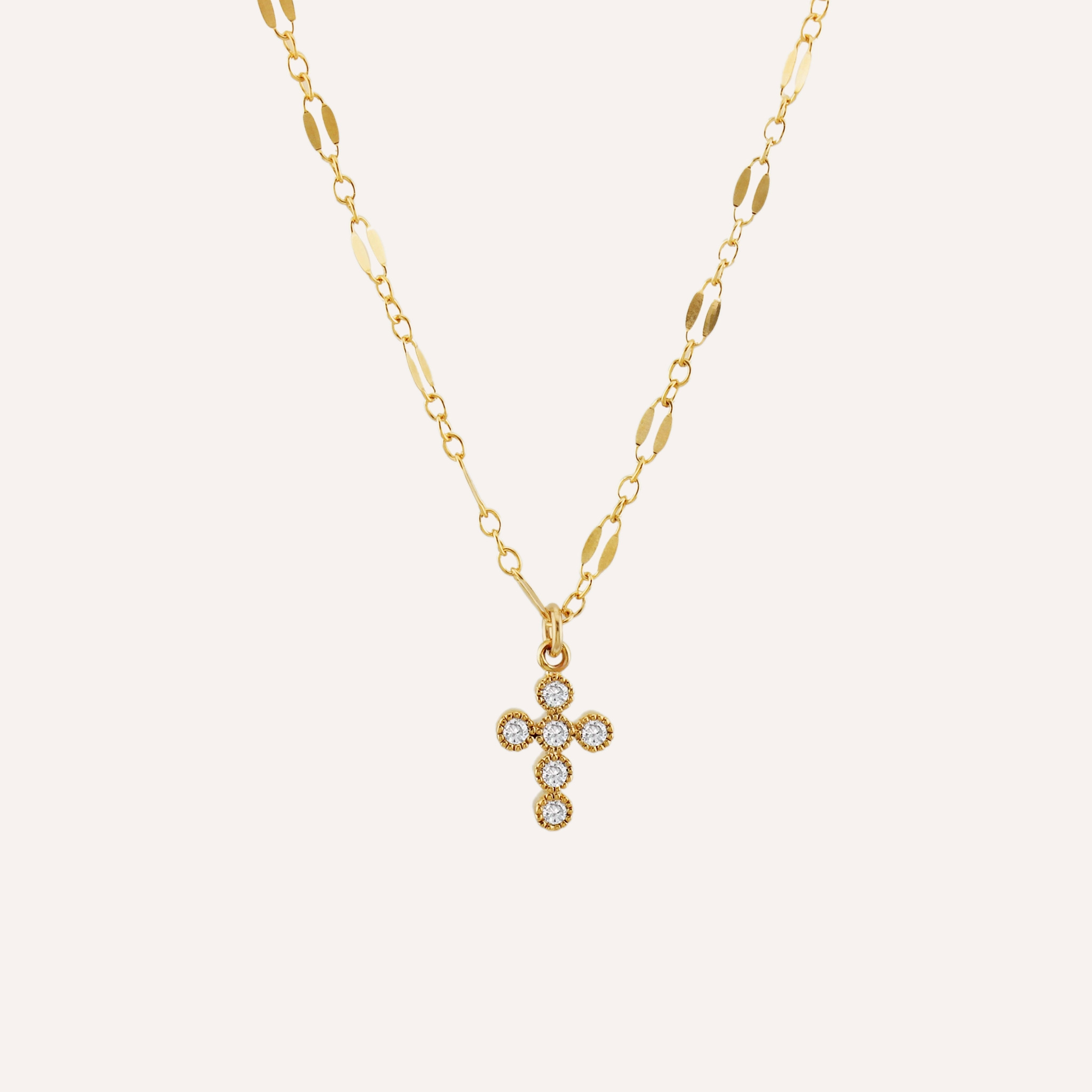 Sleek Detail Versatile Style ROSALIA CZ BEZEL DIAMOND NECKLACE