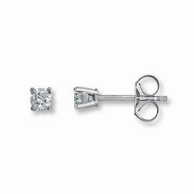 Round Diamond Stud Earrings .25cttw 14K White Gold Sparkling Edge Effortless Chic