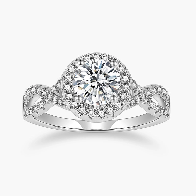 Luxury Outfit Vibrant Spark Round Twisted Gems Ring in Sterling Silver