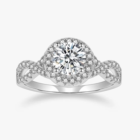 Luxury Outfit Vibrant Spark Round Twisted Gems Ring in Sterling Silver