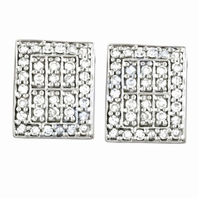 Elegant Style Modern Jewelry Royal 925 Sterling Silver Cubic Zirconia Earrings - Faceted CZ Silver Earrings
