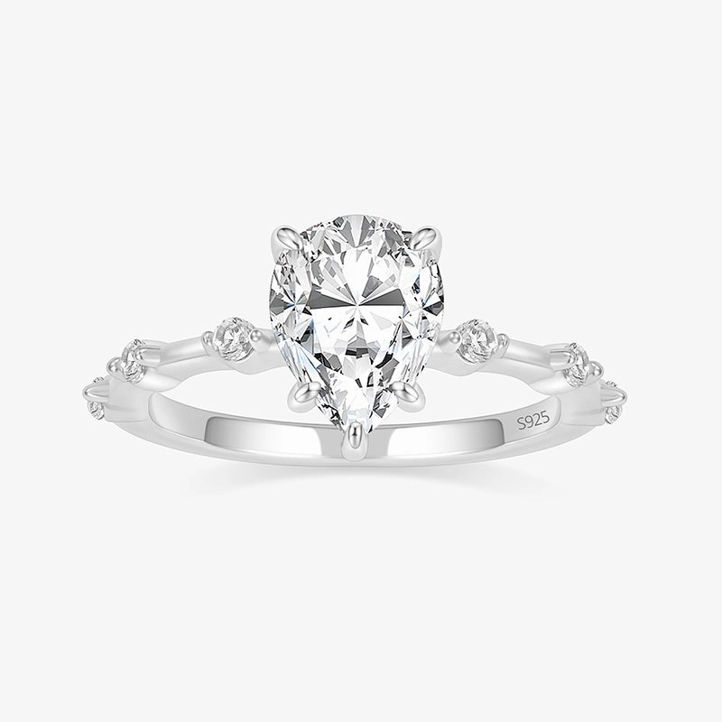 Weekend Light Glamorous Gifts S925 Pear Cut Engagement Ring