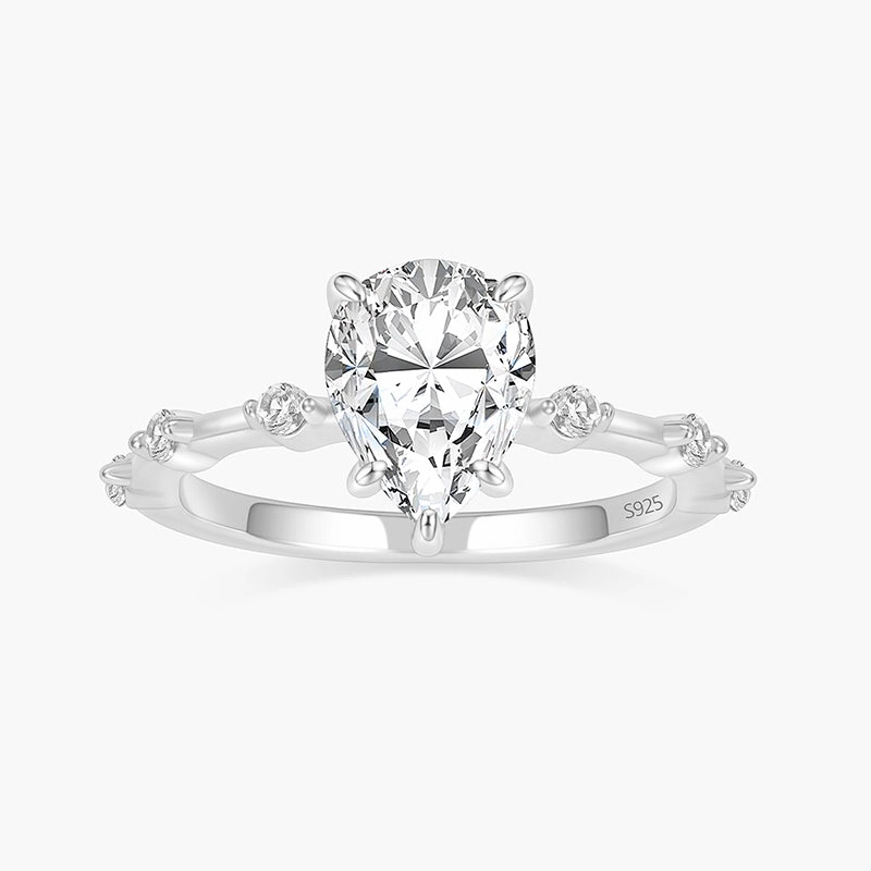 Unique Feature Bold Look S925 Pear Cut Engagement Ring