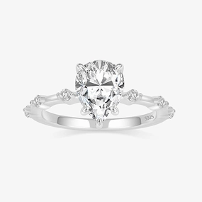 Unique Feature Bold Look S925 Pear Cut Engagement Ring