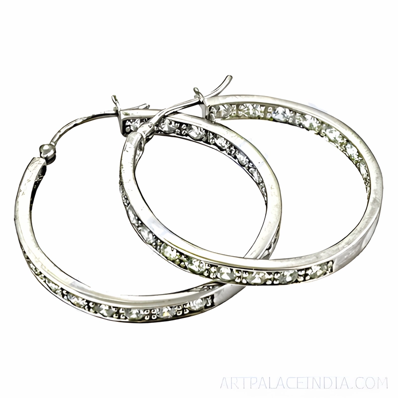 Comfortable Accent Stunning Cubic Zirconia 925 Silver Earrings - Perfect Party Wear CZ Earrings