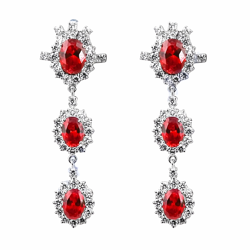 Stunning Orange Gemstone Silver Earrings - Designer Party Wear with Cubic Zirconia Casual Adornment Polished Essential