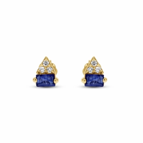Sapphire Geometric Stud Earrings Elegant Piece Soft Form