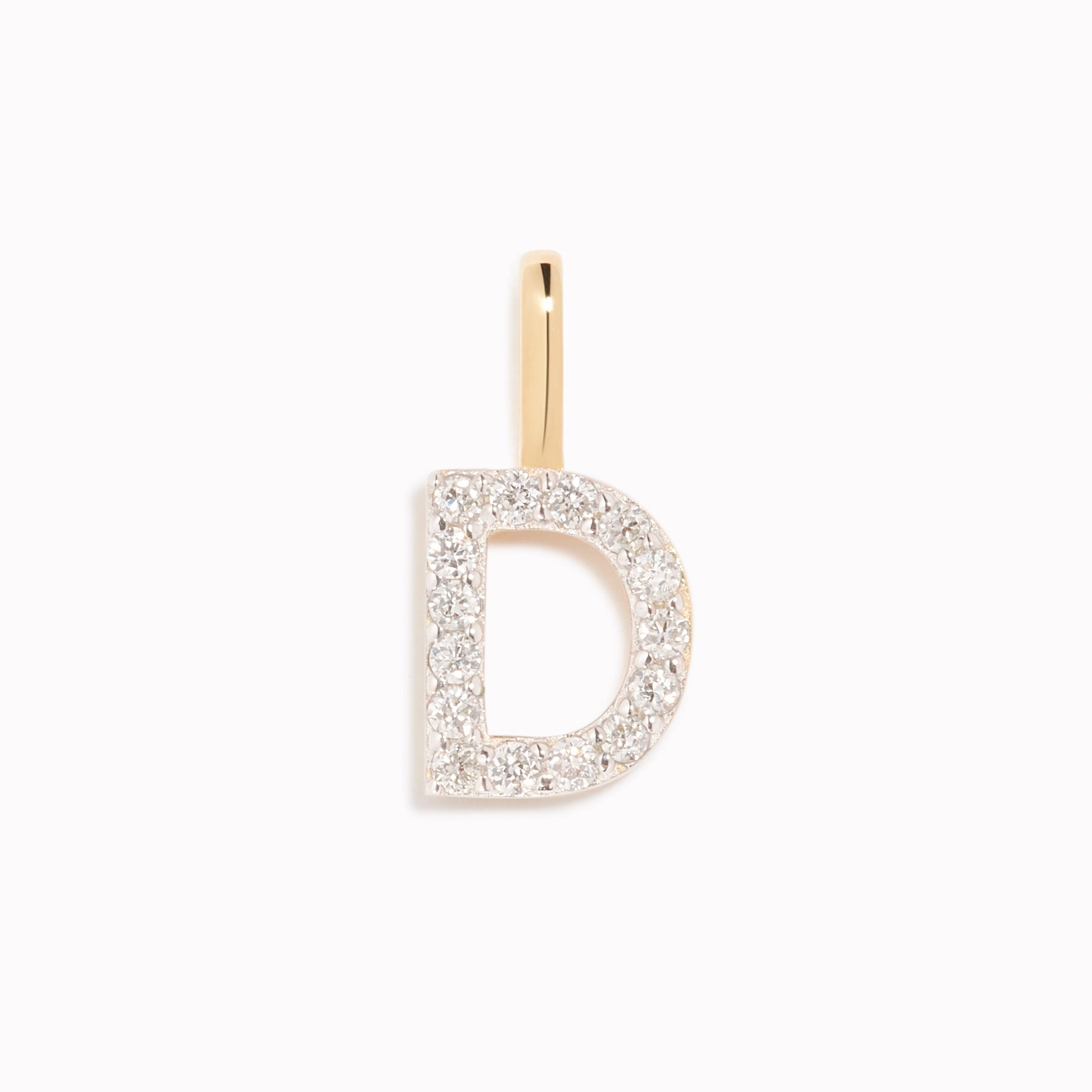 Frequently Used Item Diamond Initial Pendant 14k Gold - D