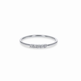 Petite White Gold Diamond Ring Precious Finish